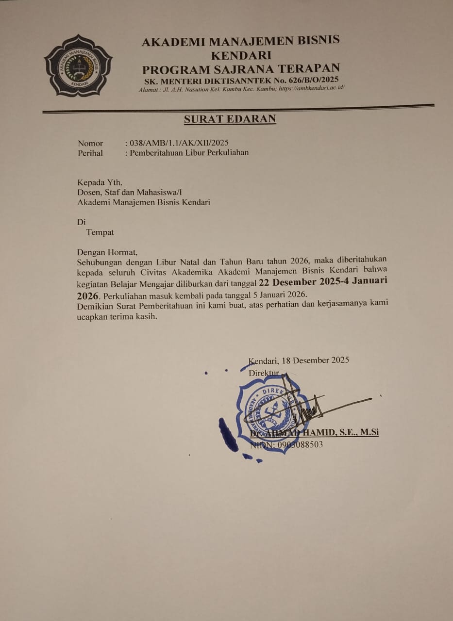 pemberitahuan libur perkuliahan